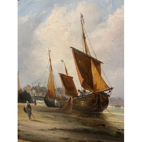 121 - Property of a Gentleman.A pair of English marine scenes. Oil on board. 19th Century. Signed indistin... 