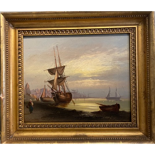 121 - Property of a Gentleman.A pair of English marine scenes. Oil on board. 19th Century. Signed indistin... 