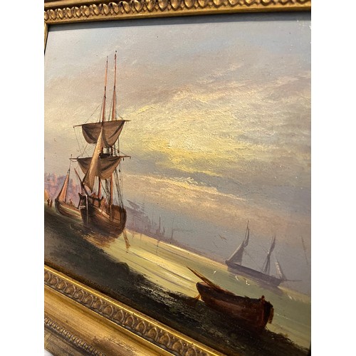 121 - Property of a Gentleman.A pair of English marine scenes. Oil on board. 19th Century. Signed indistin... 