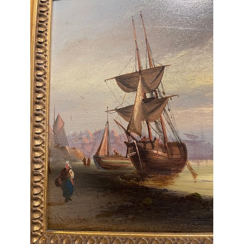 121 - Property of a Gentleman.A pair of English marine scenes. Oil on board. 19th Century. Signed indistin... 