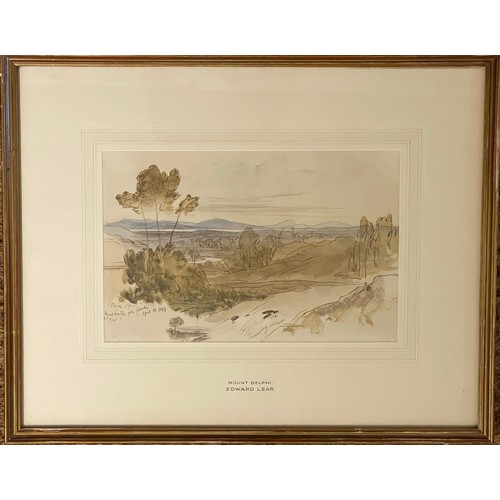 127A - An Edward Lear watercolour of Mount Delphi. Numbered and dated with multiple inscriptions. Condylis ... 