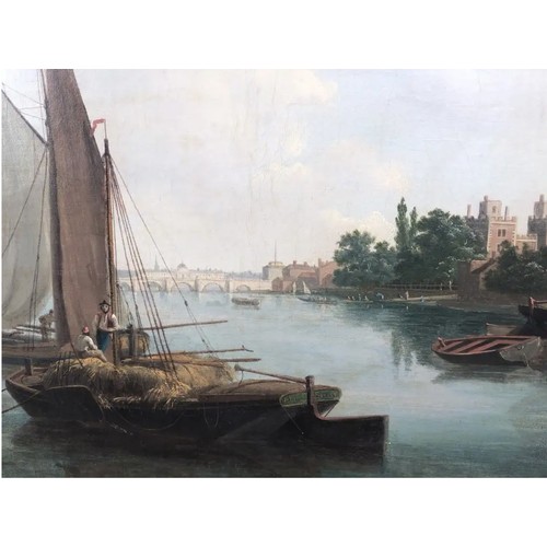 134 - Property of a Gentleman.The Thames at Lambeth Palace. J. T. Serres (signed lower right). Oil on canv... 