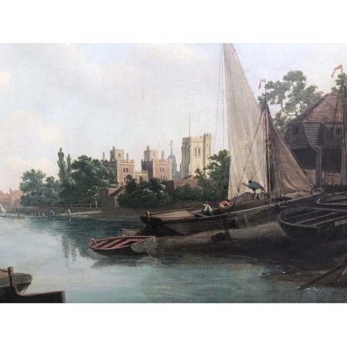 134 - Property of a Gentleman.The Thames at Lambeth Palace. J. T. Serres (signed lower right). Oil on canv... 