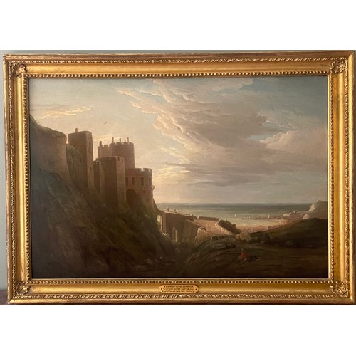 137 - Property of a Gentleman.View of Dover Harbour from Dover Castle. Thomas Whitcombe (1763 - 1824). Oil... 