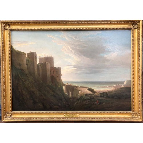 137 - Property of a Gentleman.View of Dover Harbour from Dover Castle. Thomas Whitcombe (1763 - 1824). Oil... 