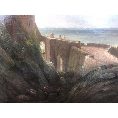 137 - Property of a Gentleman.View of Dover Harbour from Dover Castle. Thomas Whitcombe (1763 - 1824). Oil... 