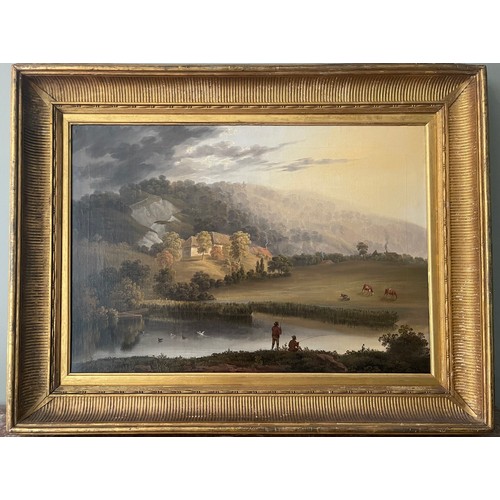 139 - Property of a Gentleman.Landscape with Fishermen. William Alfred Delamotte (1775-1863). Oil on canva... 