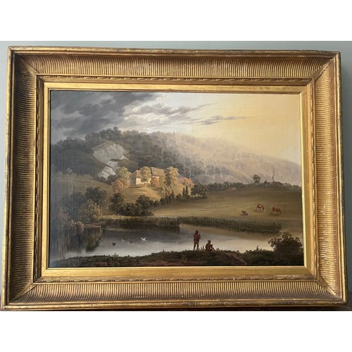 139 - Property of a Gentleman.Landscape with Fishermen. William Alfred Delamotte (1775-1863). Oil on canva... 