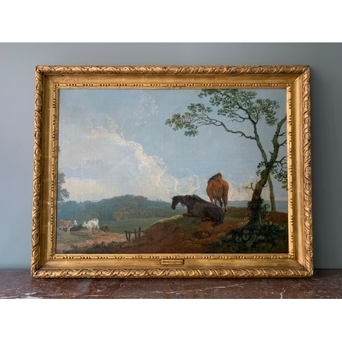 141 - Property of a Gentleman.Landscape with Horses and Cattle. Sawrey Gilpin (1733-1807). Oil on canvas. ... 