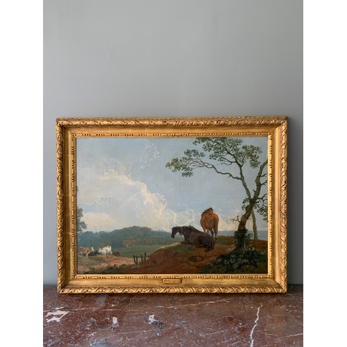 141 - Property of a Gentleman.Landscape with Horses and Cattle. Sawrey Gilpin (1733-1807). Oil on canvas. ... 