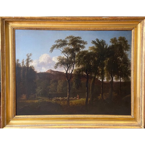 142 - Property of a Gentleman.Pastoral Wooded Landscape. Oil on canvas. Attributed to Pierre-Henri De Vale... 