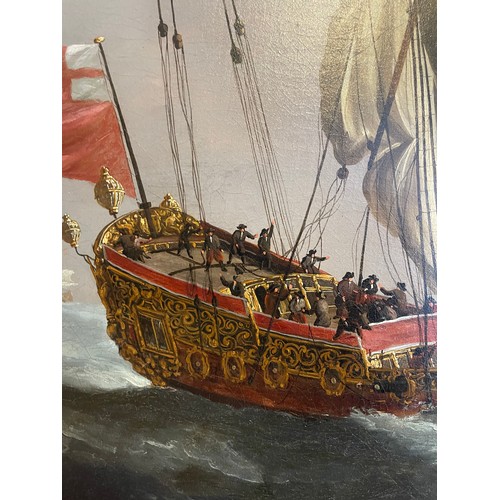 151 - HMS Henrietta (Charles II's Yacht) Racing to Windward under a Foresail in a Strong to Gale Force Win... 