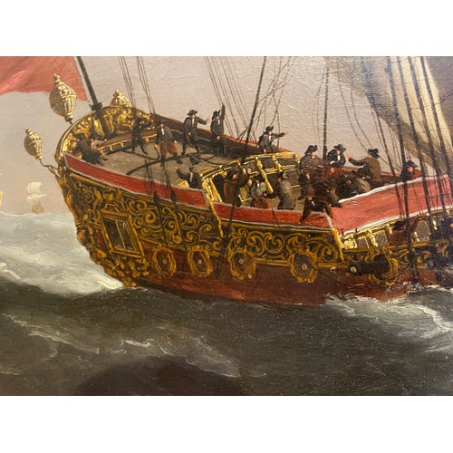 151 - HMS Henrietta (Charles II's Yacht) Racing to Windward under a Foresail in a Strong to Gale Force Win... 