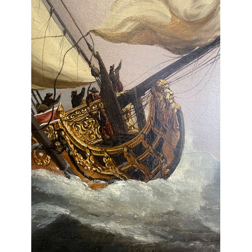 151 - HMS Henrietta (Charles II's Yacht) Racing to Windward under a Foresail in a Strong to Gale Force Win... 