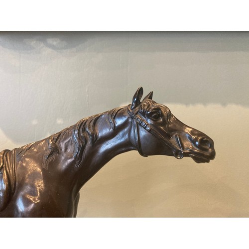 94 - A Bronze Horse. Mid 19th century. Isidore Jules Bonheur, 1827 - 1901. Signed on base 