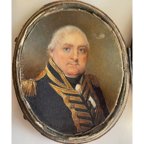 124 - From the Collection of Admiral Grindall and by descent.A Portrait Miniature of Admiral Grindall. By ... 