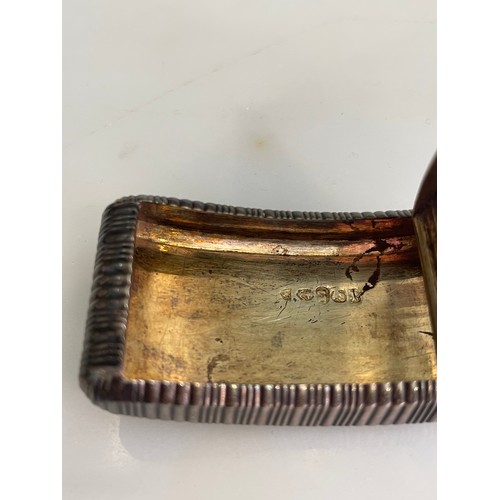 130 - From the Grindall CollectionA George III silver pocket snuff box of curved form with hinged lid. The... 