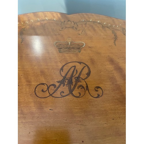 141 - Property of a Gentleman.A marquetry and ormolu table with monogram of Queen Adelaide of Saxe-Meining... 