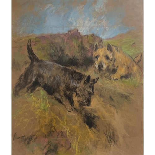 179 - [Δ]Terriers. Circa 1900. By Arthur Wardle (1860 - 1949, British). Crayon on paper.Dimensions:10 in (... 