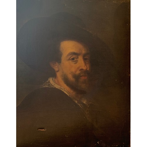 181 - [Δ]A self-portrait after Rubens. Oil on canvas, unframed. Dimensions: Unframed: 25.5... 