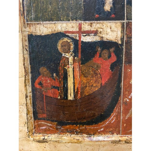 166 - Scenes from the Life of Saint Nicholas. Tempera and gold on panel (vrezka). Russian, c. 1480. P... 