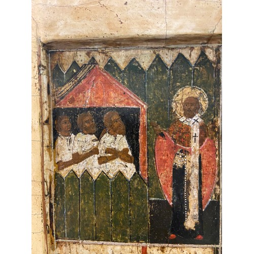 166 - Scenes from the Life of Saint Nicholas. Tempera and gold on panel (vrezka). Russian, c. 1480. P... 