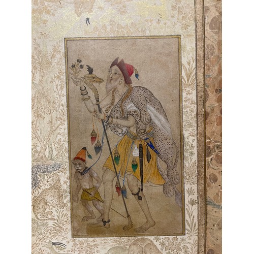 105 - An Indo-Persian Illuminated Miniature18th / 19th Century (?)Mounted on marbled boardDepicting a mend... 