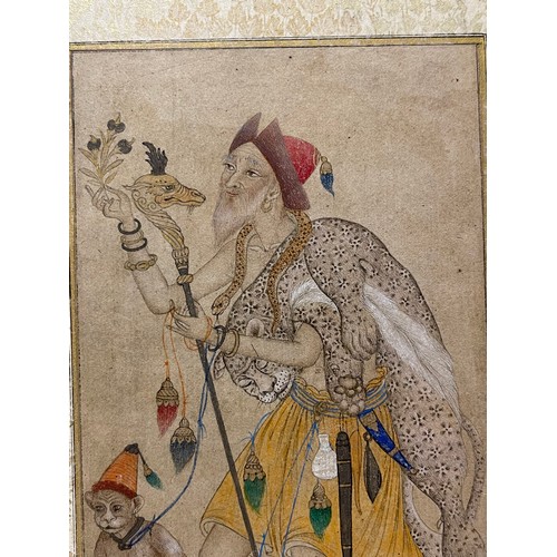 105 - An Indo-Persian Illuminated Miniature18th / 19th Century (?)Mounted on marbled boardDepicting a mend... 