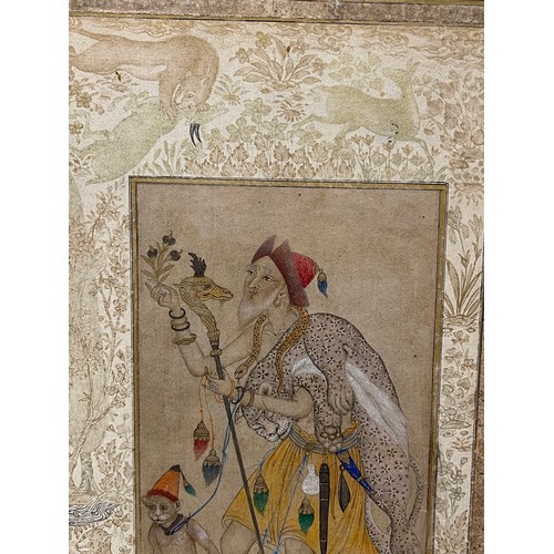 105 - An Indo-Persian Illuminated Miniature18th / 19th Century (?)Mounted on marbled boardDepicting a mend... 