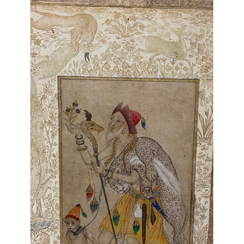 105 - An Indo-Persian Illuminated Miniature18th / 19th Century (?)Mounted on marbled boardDepicting a mend... 