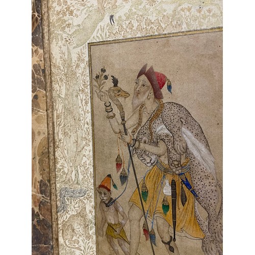 105 - An Indo-Persian Illuminated Miniature18th / 19th Century (?)Mounted on marbled boardDepicting a mend... 