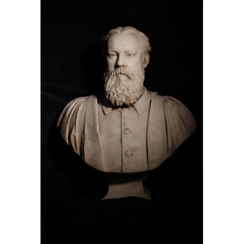 33 - To be sold without a reserve.19th Century.Portrait bust of notable man of letters. Marble.Property o... 