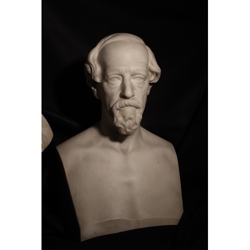 35 - To be sold without a reserve.19th Century.Portrait bust of notable man of letters. Marble.Incised on... 