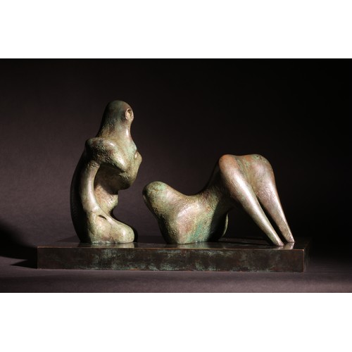 36 - Henry Moore (1898-1986).Working model for Two Piece Reclining Figure: Armless (1975).Edition of 9 +1... 