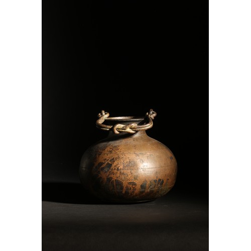 55 - South Asian.18/19th Century.Lota with entwined handle.Bronze.Property of a Distinguished Gentleman o... 