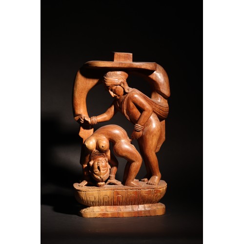 69 - Adapted from the sculptures of Khajuraho.A Set of 13 Extraordinary Carvings of Sensual Interest.Prop... 