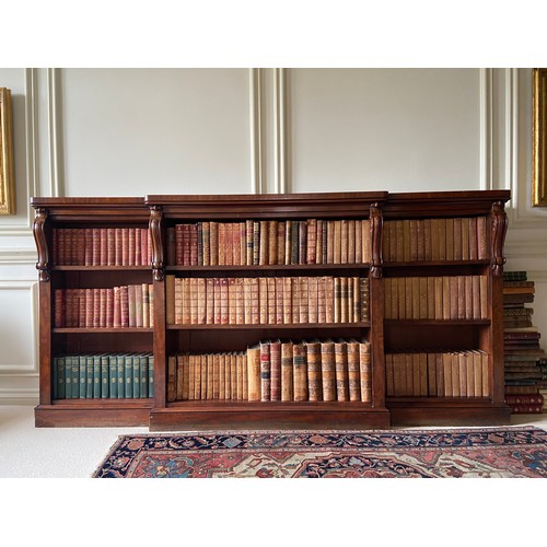 73 - Mahogany Open Bookcase.Circa 1840.Dimensions:93 in (L) x 44 3/4 in (H) x 14 in (Depth)... 