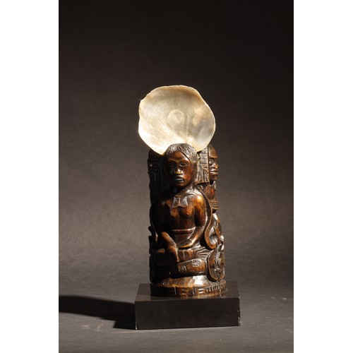 66 - Paul Gauguin (1848-1903). Tii à la coquille (March, 1893).Bronze, mother-of-pearl aureole.No. 6 from... 