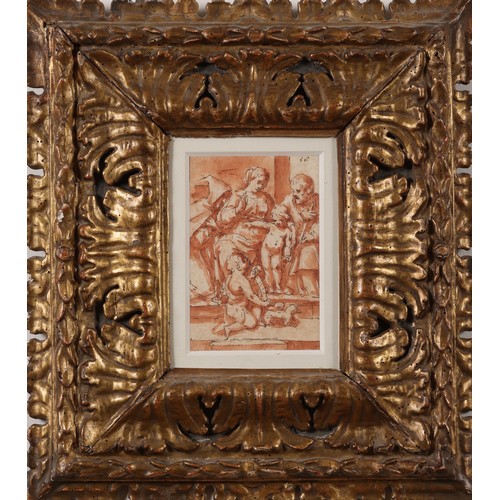 90 - Italian School.16/17th Century (?).The Holy Family with Saint John the Baptist.Pen and brown ink wit... 