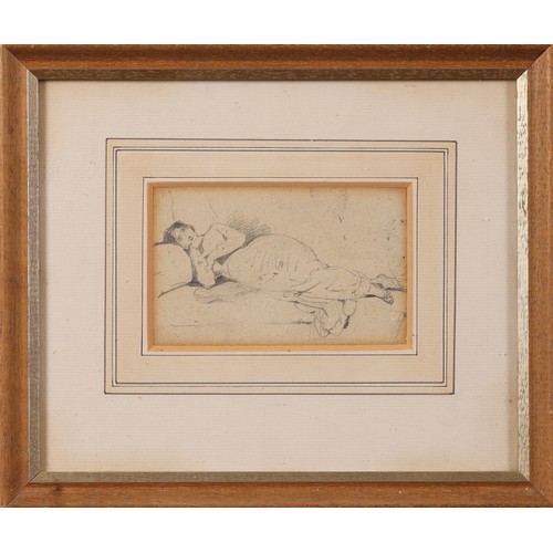 95 - Circle of Manet (1832-1883).A Sleeping Woman.Black pencil on paper.Property of a Gentleman.Dimension... 