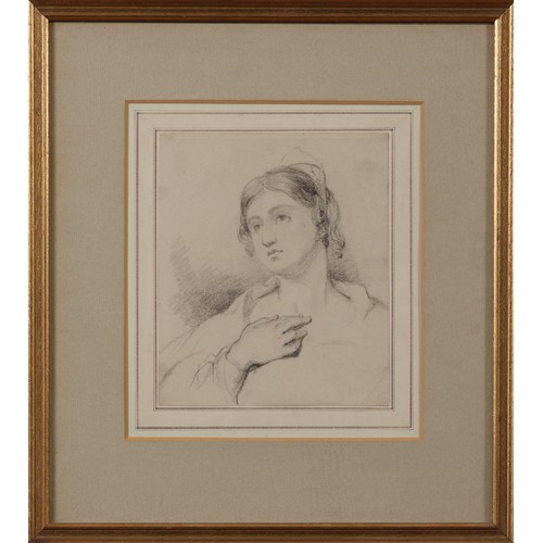 97 - George Jones (1786-1869).A Woman.Pencil on Paper.Property of a Gentleman.Dimensions:(Framed): 13.5 (... 