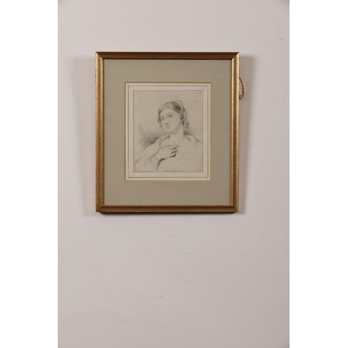 97 - George Jones (1786-1869).A Woman.Pencil on Paper.Property of a Gentleman.Dimensions:(Framed): 13.5 (... 