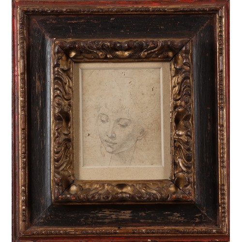 101 - Circle of Parmigianino.16th Century.Head study of a young boy.Black chalk on paper.Property of a Gen... 