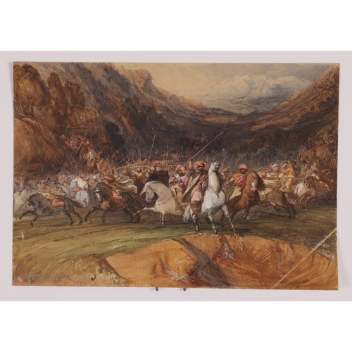 115 - James Baillie Fraser (1783-1856)Koords Skirmishing (1822)Pencil and watercolour on paperUnframedInsc... 