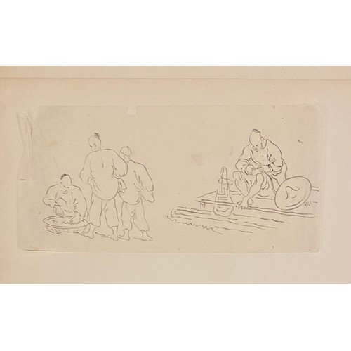 119 - Circle of George Chinnery (1774-1852)Twelve drawings of Chinese subjectsPen and ink on rice / tracin... 