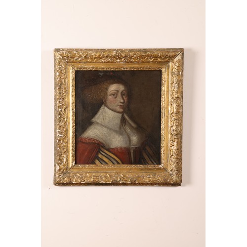 120 - Circle of George Jameson (1586-1644)Portrait of a Slightly Androgynous Figure Oil on canvasIn a carv... 