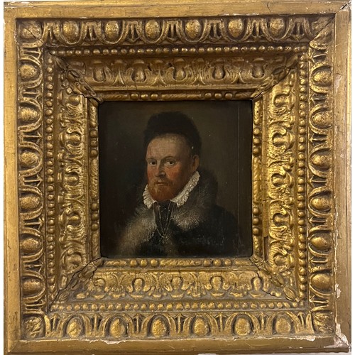 130 - Late Tudor16th CenturyCircle of Isaac Oliver (1556-1617)Portrait of a GentlemanOil on oak panelThe w... 