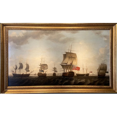 140 - Francis Holman (1729-1790)East Indiamen including 'Triton' and 'Egremont' with their escort ships fo... 