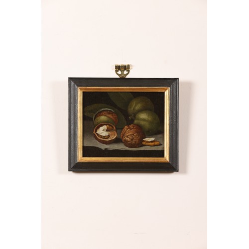 154 - German School17th CenturyOil on Canvas[a]: A Still Life of Walnuts on a Ledge[b]: A Still Life of Co... 