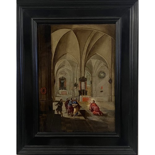 160 - Pieter Neefs (1578-1656)A Church InteriorOil on CopperSigned and DatedDimensions:(Framed) 12 (H) x 9... 